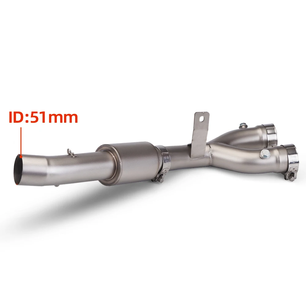 Racing Line Motorcycle Exhaust Middle Link Adapter Pipe 51MM Interface Escape Tube Slip-On For Yamaha YZF-R1/R1M 2015-2026