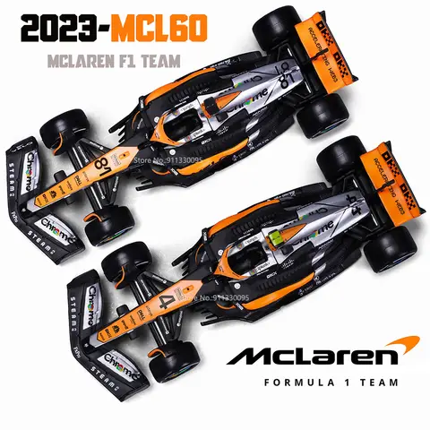Bburago 1:43 P2 British GP Mclaren F1 MCL60 2023 #4 Lando Norris #81 Oscar Piastri Alloy Car Die Cast Model Toy Collectible