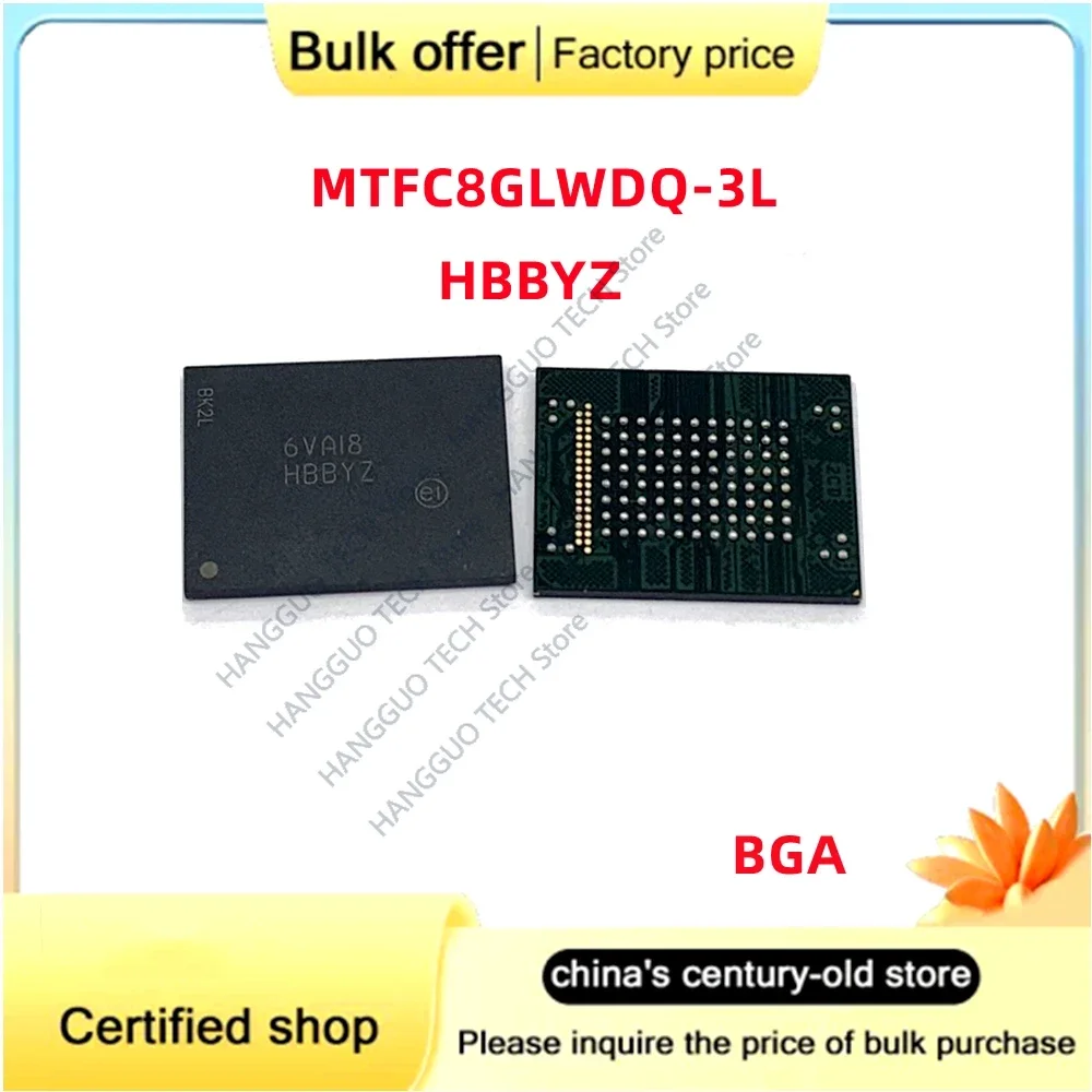 Free Shipping Original MTFC8GLWDQ-3L Silk screen HBBYZ BGA 8G memory For Buick Cadillac chip