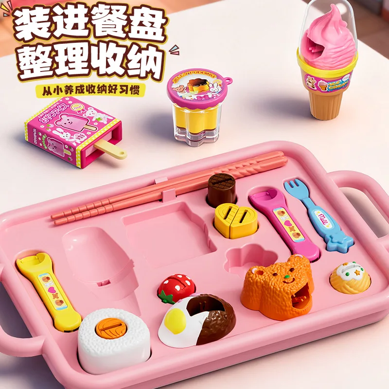 Simulazione divertente Budino / Gelato Giocattoli per l'alimentazione Bambini creativi Giocano a casa Giocattoli Cucina Set per l'alimentazione degli alimenti Accessori per la casa delle bambole