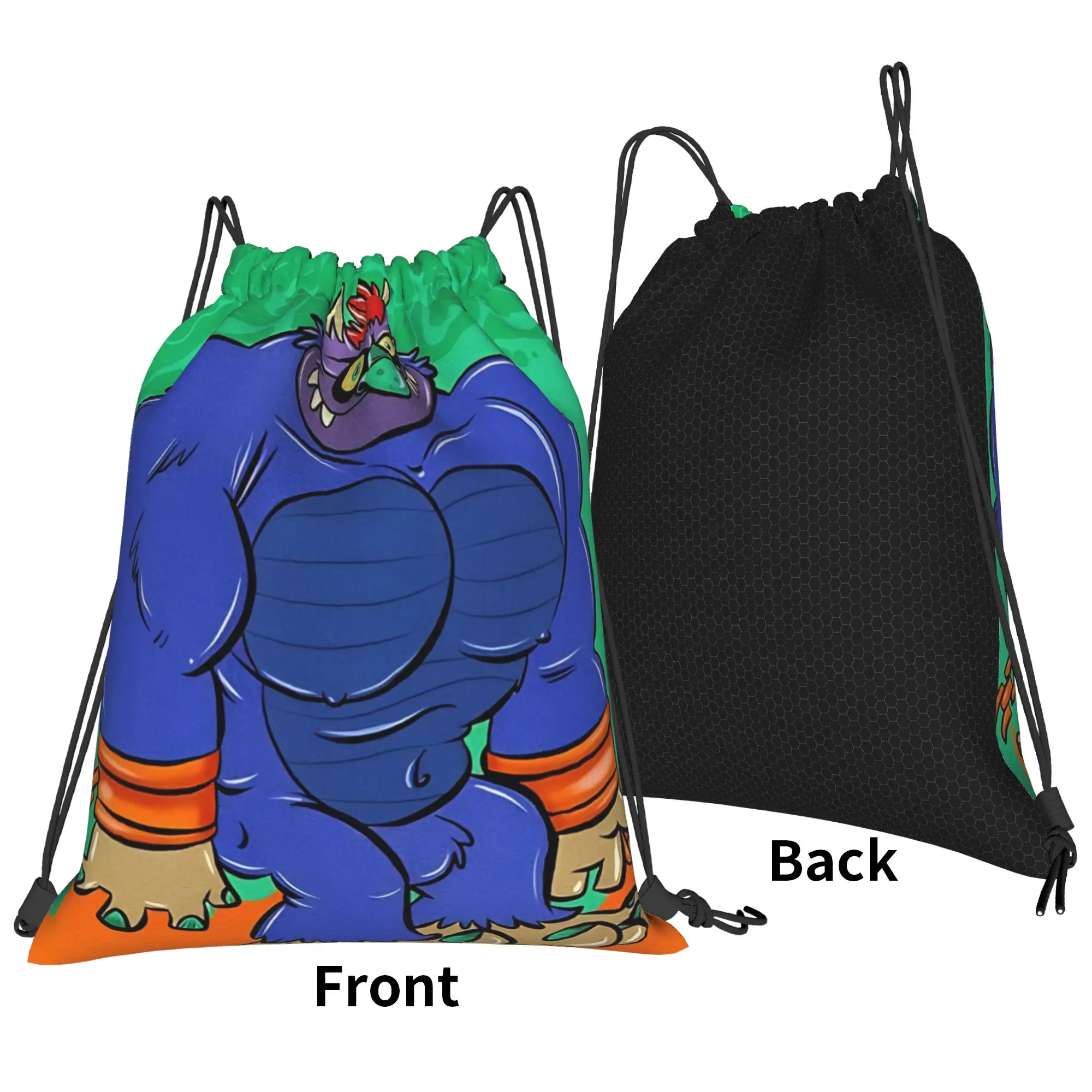 My Pet Monster Vintage Cartoon Beast  Portable Travel Riding Gym Drawstring Storage Sporty Backpacks