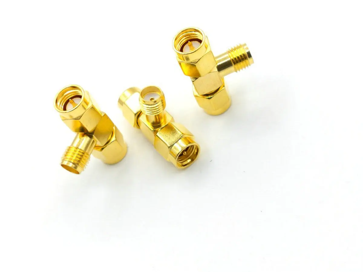 50pcs /100PCS RF Coax SMA Female to Dual SMA Male Triple T RF Coaxial connector