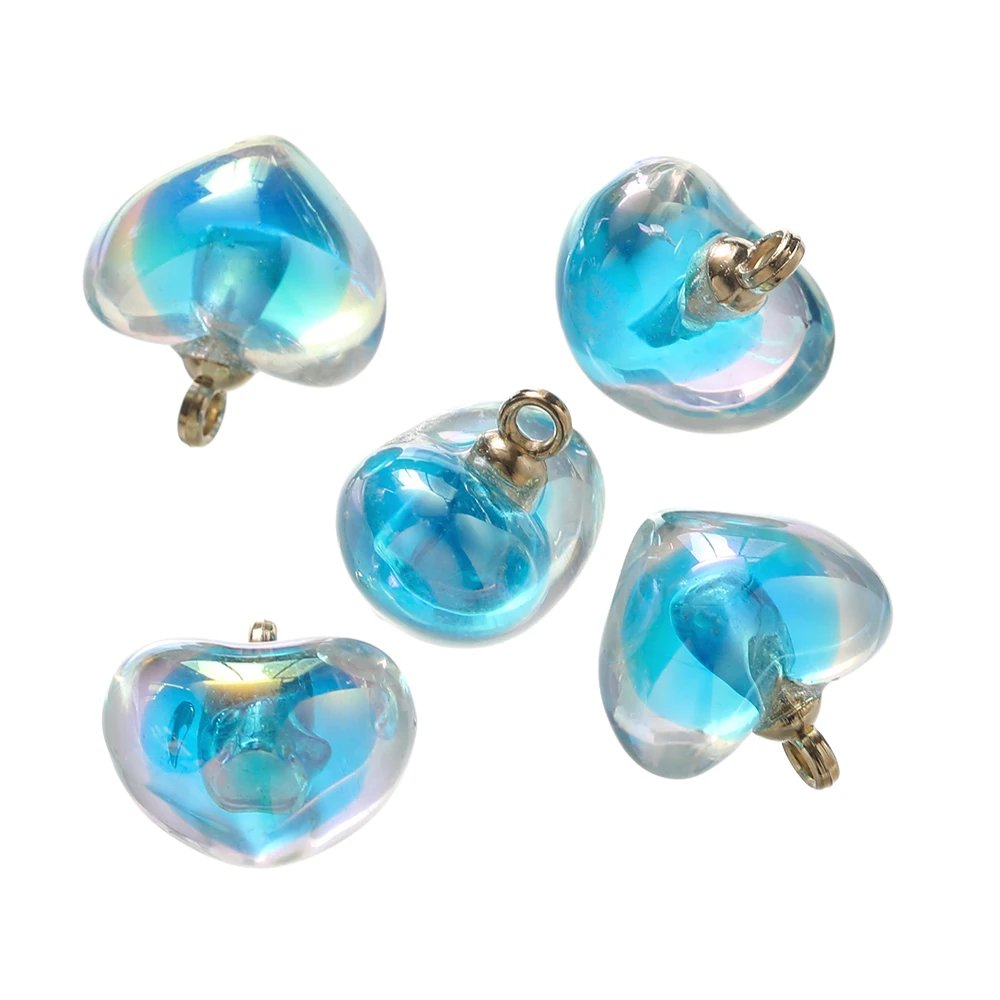 10Pcs 18x19mm AB Color Heart Acrylic Charms Pendants for Necklace Earrings Keychain Pendant DIY Jewelry Making Accessories view 2