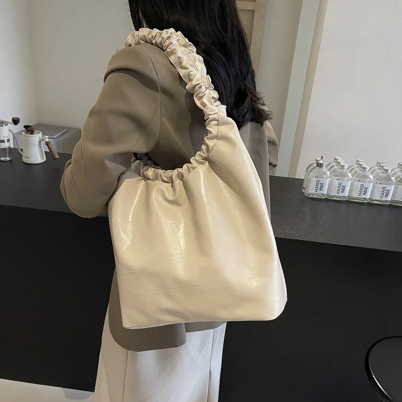 Trendy PU Lederen Draagtas voor Vrouwen 2024 Winter Nieuwe Mode Neigen Vrouwelijke Eenvoudige Onderarm Schouder Hobo Tas Handtassen en Portemonnees