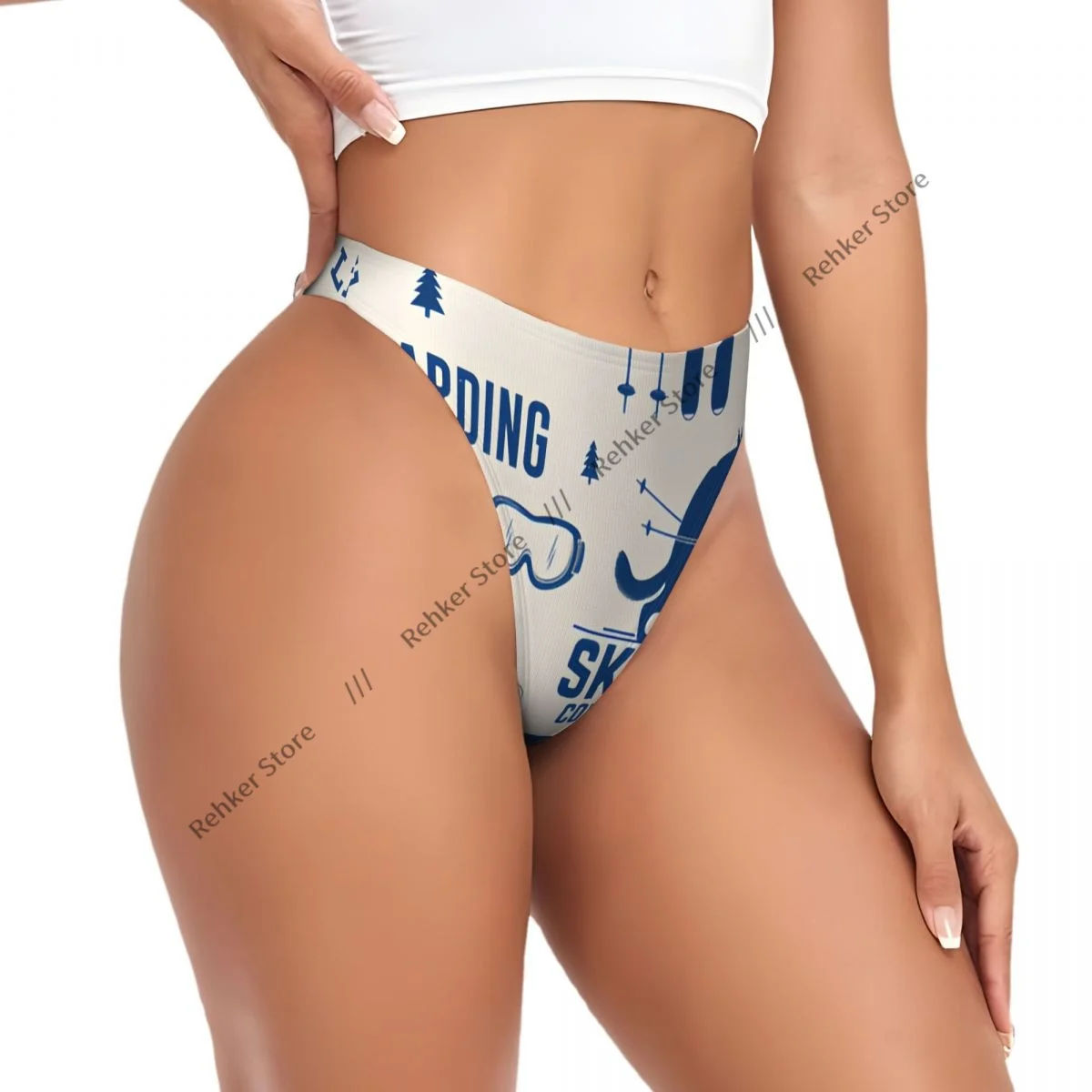 Women's Panties Ski Vintage Style Skiing Themed Motifs Underwear Sexy Thongs Lingerie G-Strings