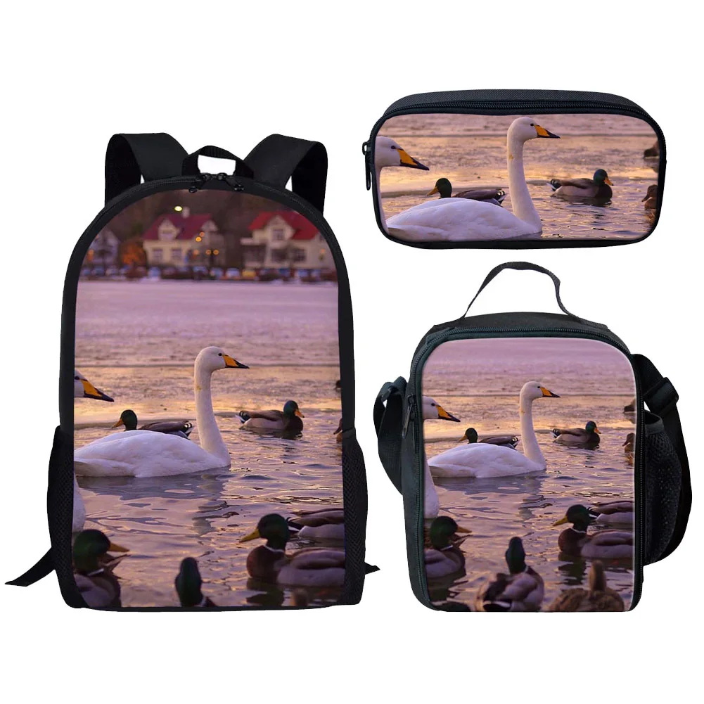 Trendy Popular Novelty flower bird Space 3D Print 3pcs/Set Student School Bags Laptop Daypack Backpack Lunch bag Pencil Case