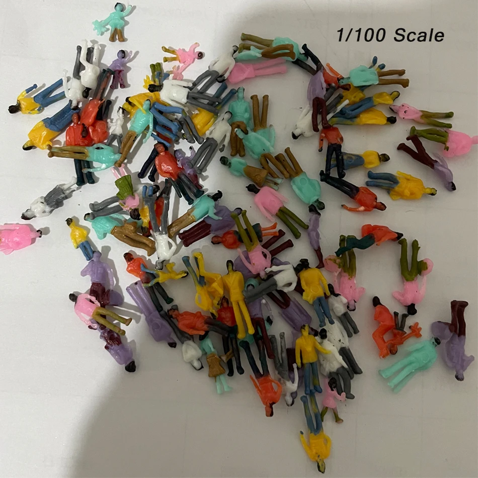 100pcs/lot 1:100 1:150 1:200 1:300 Scale Railway Train People Painted Figures ABS Model Archiecture Building Layout for Diorama