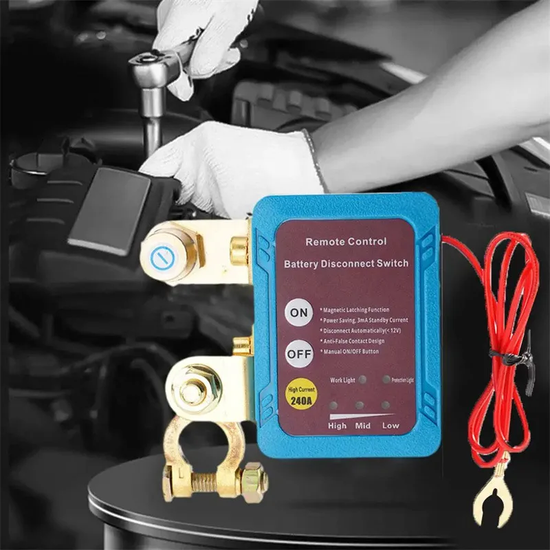 

12V 24V Smart Battery Disconnect Switch Manual Remote Control Master Cut Off Isolator Anti-Drain Protection Interior Accessories