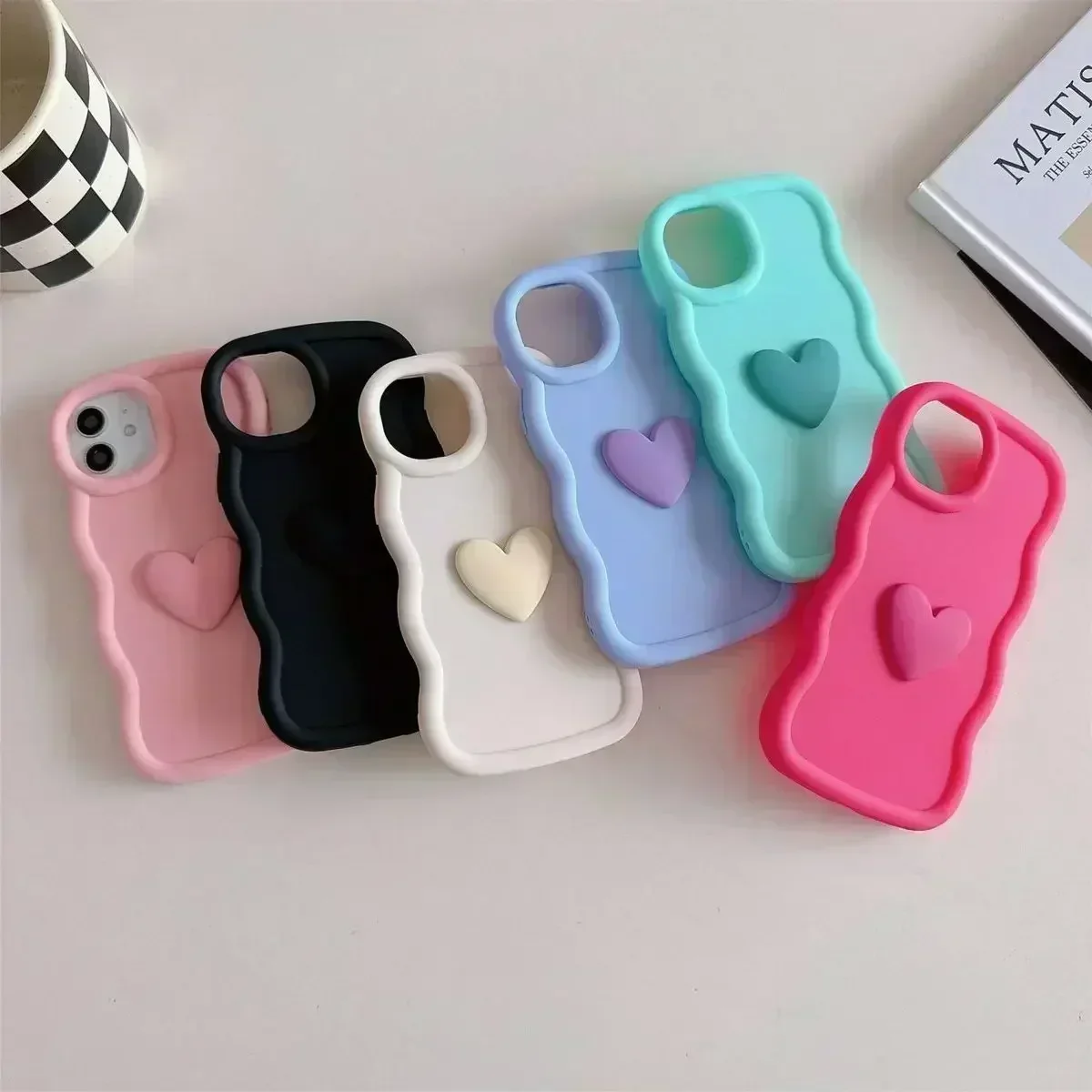 Moto 53 G23 G13 G20 G30 G04S Love Heart Candy Wavy Silicone Case For Motorola Moto G54 G84 5G G82 G52 G22 G32 G24 G34 Soft Cover