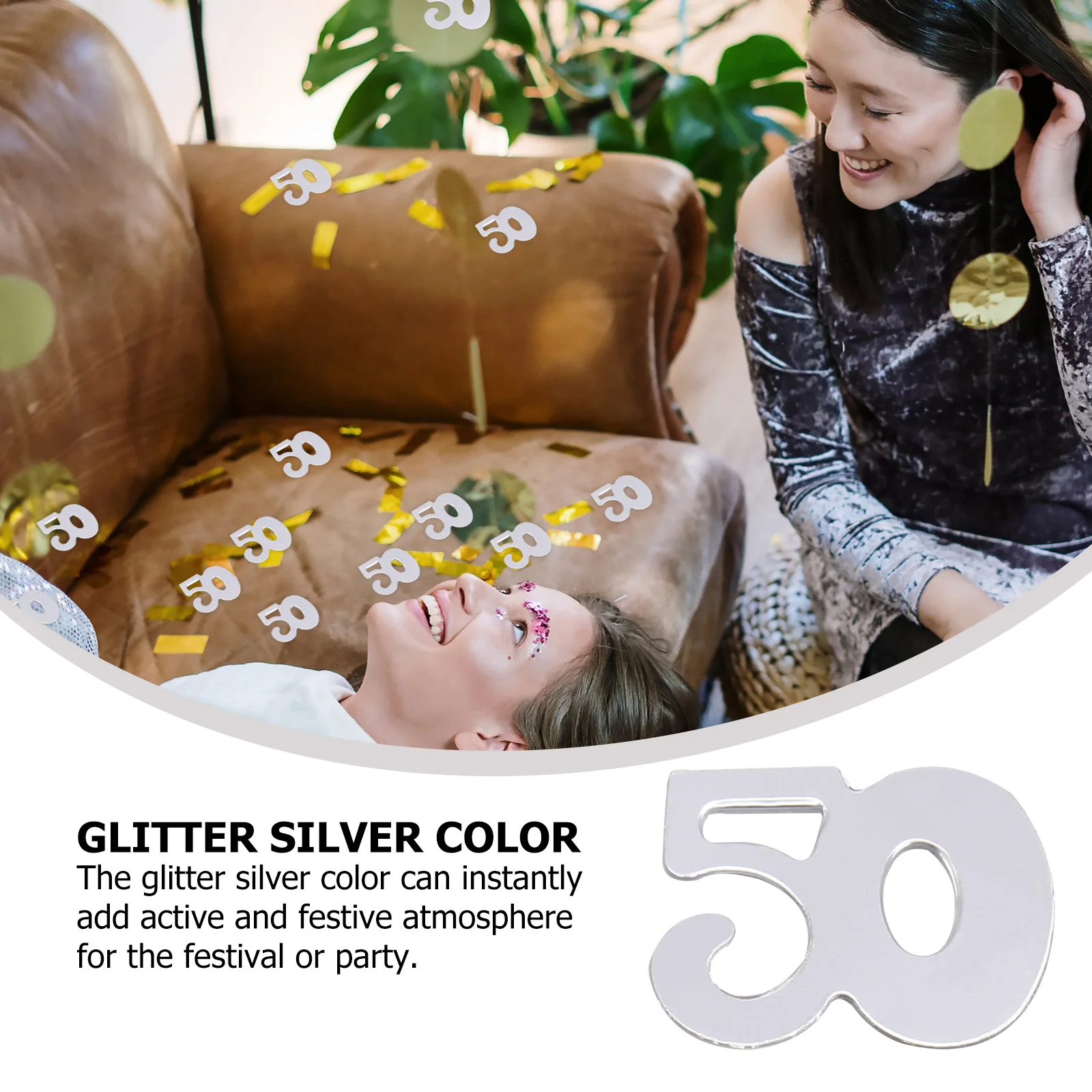 

1800Pcs Silver Glitter Number Confetti Party Confetti Table Decoration for Birthday Wedding Anniversary DIY Balloon