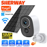 Tuya 5MP Solar Wifi Outdoor Camera Wireless Low Power Battery Security Cameras PIR Human Detect Surveillance IP Cam Color Night
