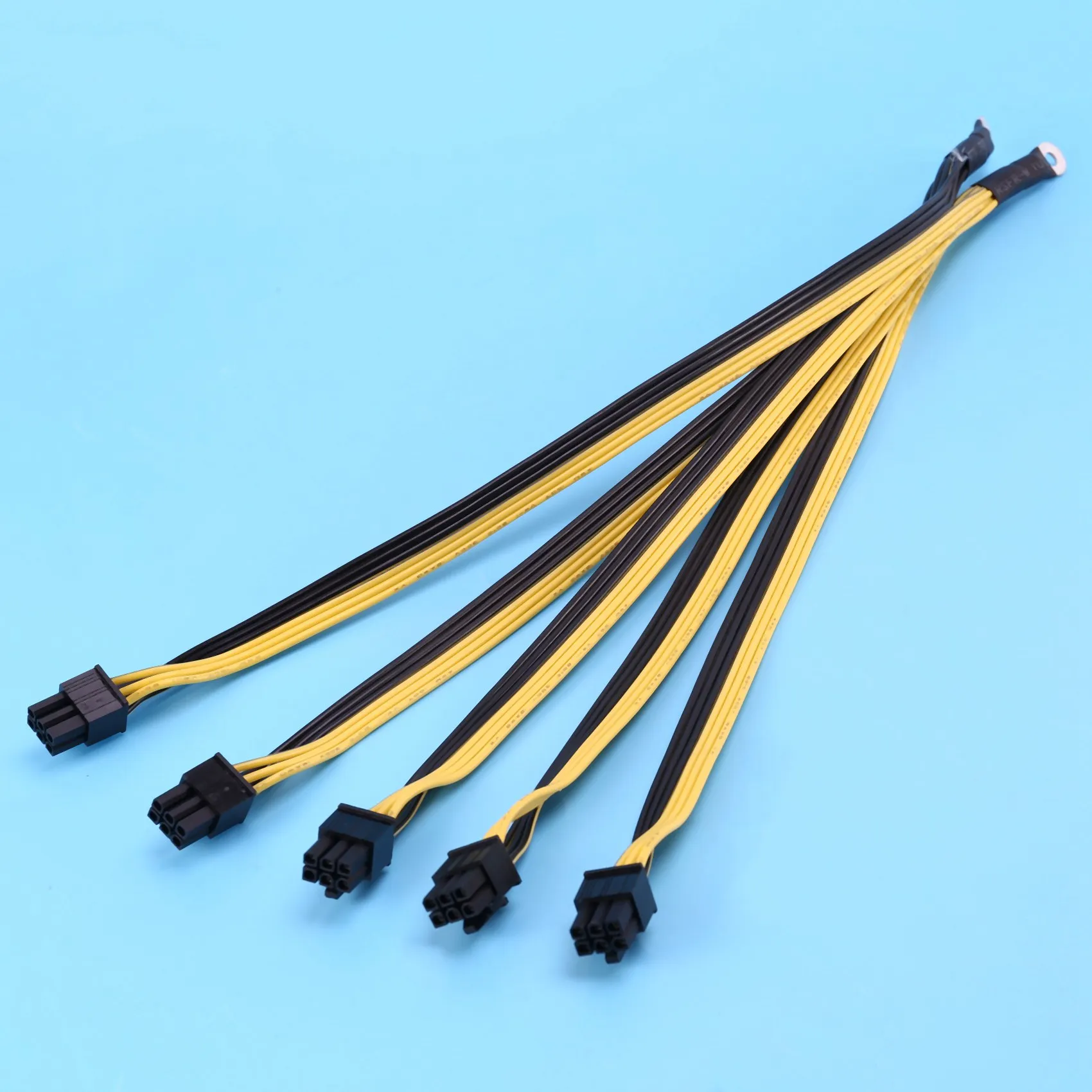 ABRI-2Pcs S7 S9 To 5X PCI-E Pcie 6Pin GPU Graphics Card Splitter Power Cable BTC Miner Bitcoin S11 T9+X10 L3+A3 A841 M3 P3P3