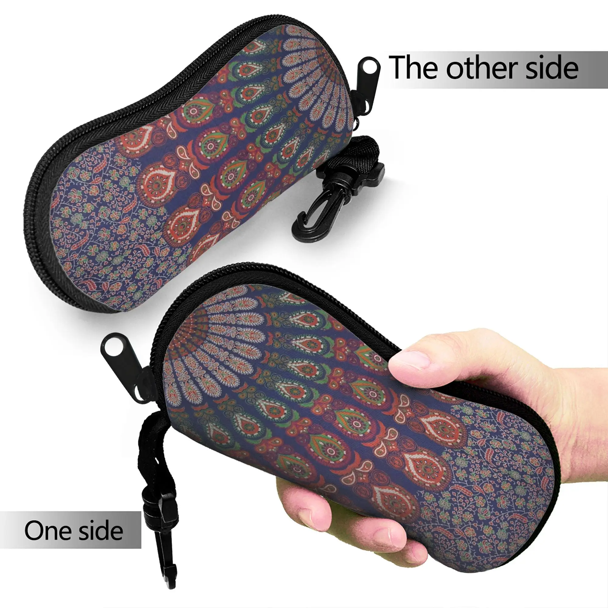 Retro Bohemian Woven Pattern  Glasses Case Cover  Sunglasses Case Pocket  Eyewear Storage Print Men Women Eyeglass Cases Cover