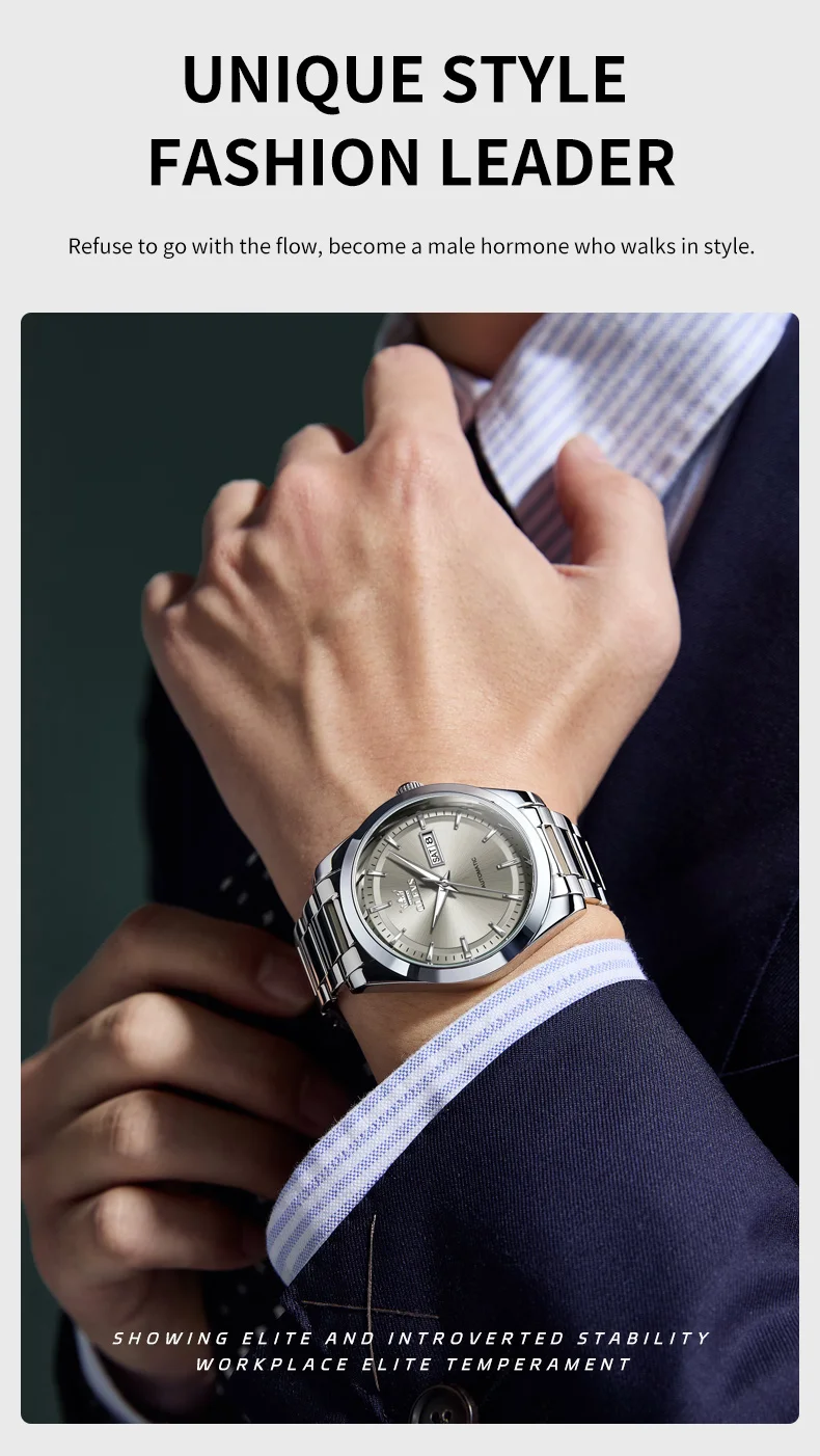 OLEVS 7090 Luxus Herrenuhr Neue Originalmarke Automatische Mechanische Uhren für Herren Stahlarmband Einfache Business Herren-Armbanduhr – Detail 3