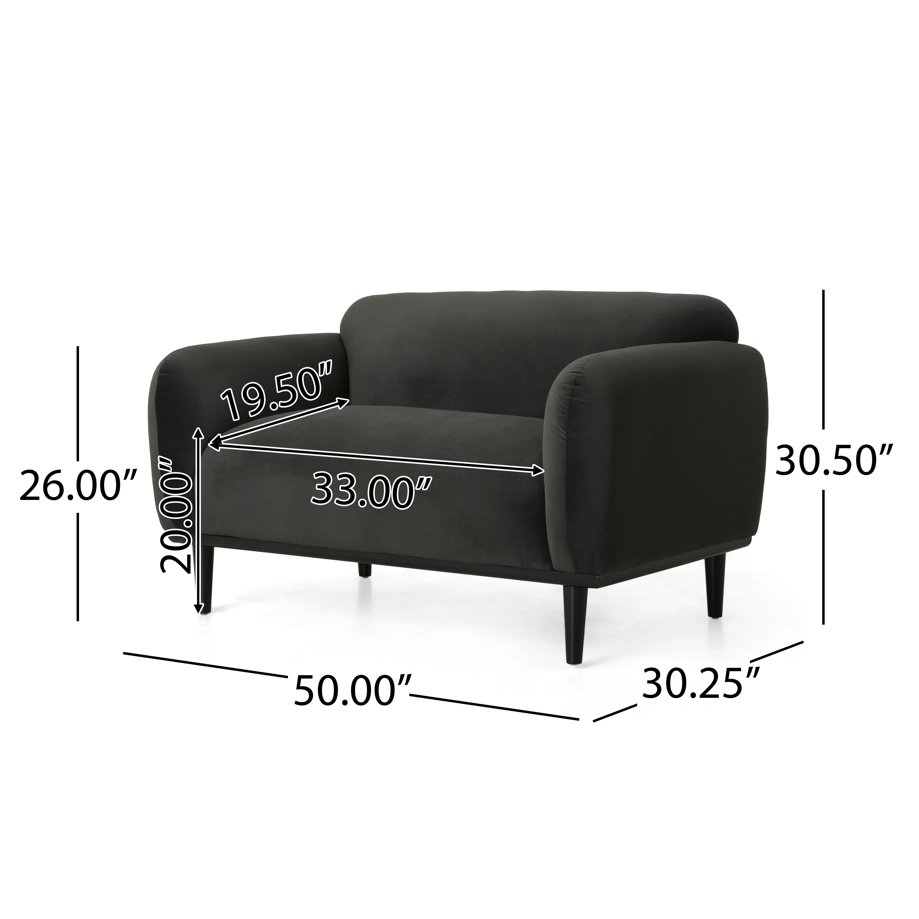 50-Inch Velvet Double Sofa With Rounded Armrests Providing Both Comfort And Style It Offers A Pleasant Sitting Experience And Is Suitable For Use In Living Rooms Bedrooms Or Offices