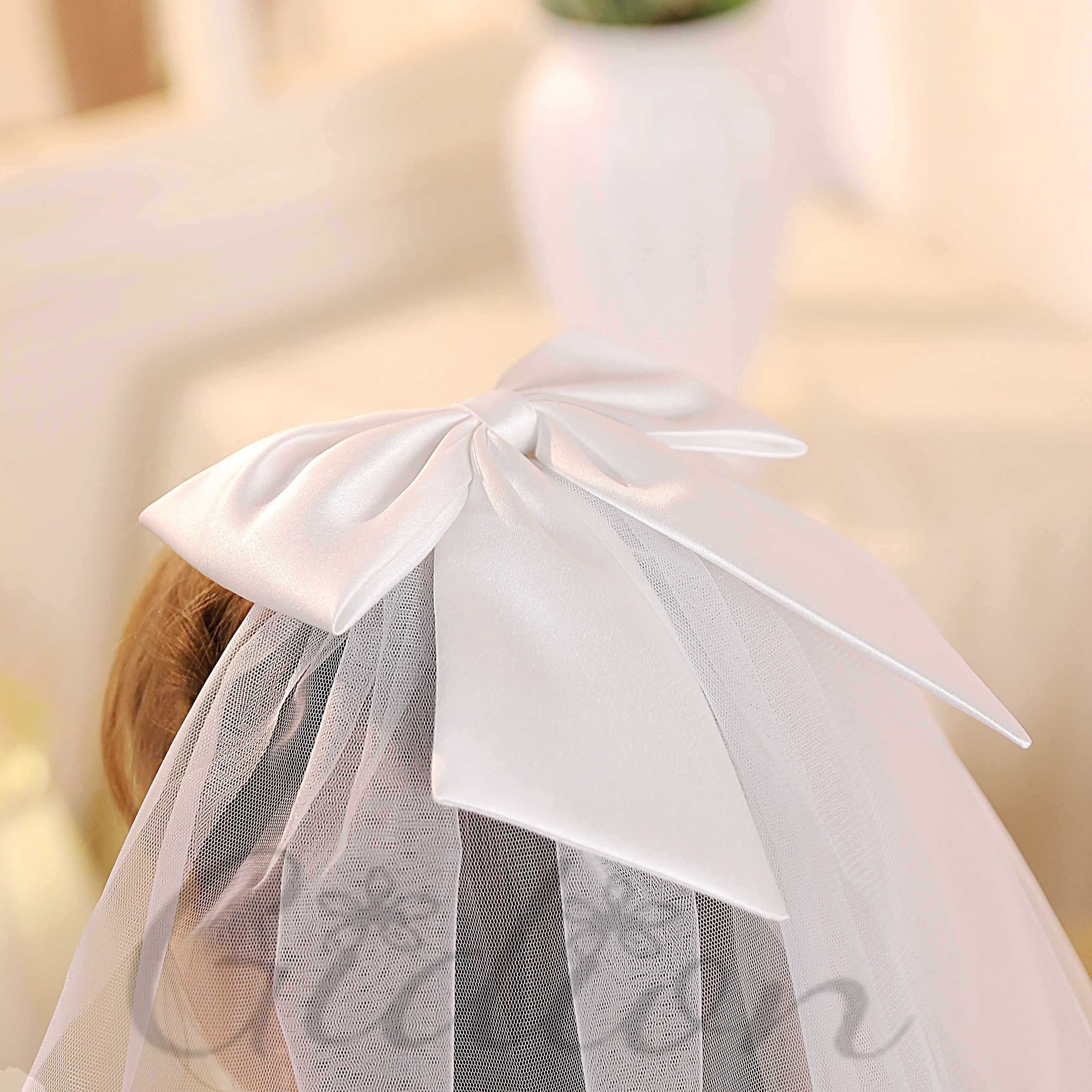 Gidion weichen Tüll Hochzeits schleier für Kinder Hochzeit Zubehör Hochzeits zeremonie Fotografie Party Show mit Bowknot