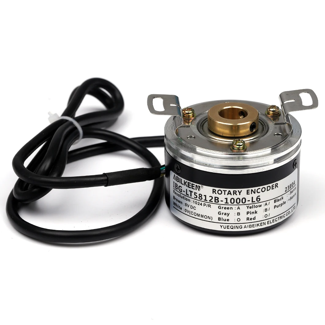 Dia 58mm Incremental Rotary Encoder Optoelectronic Encoder 12/15MM Through-Hole Shaft RHI58 Photoelectricity Encoder