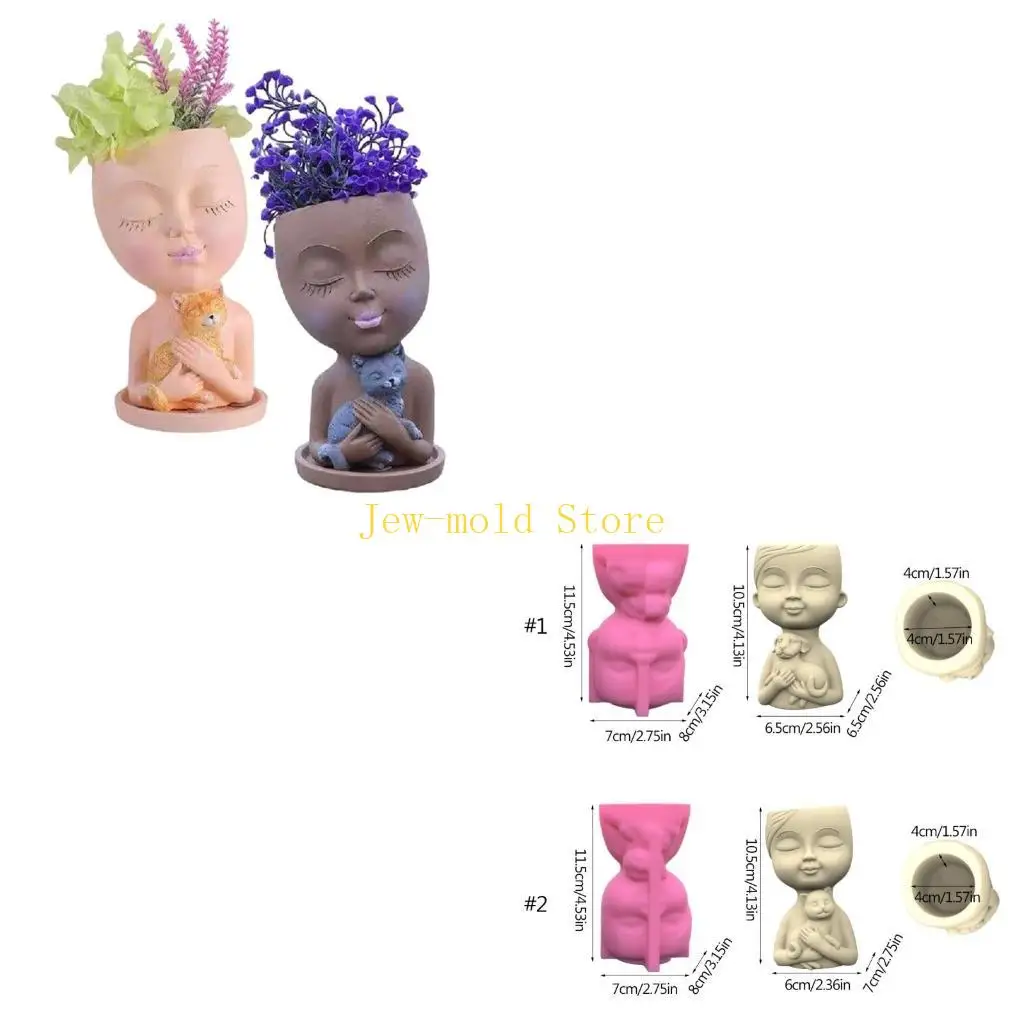 

C71B Flower Pot Resin Mold Home Office Desktop Decoration DIY Pen Holder Epoxy Mold