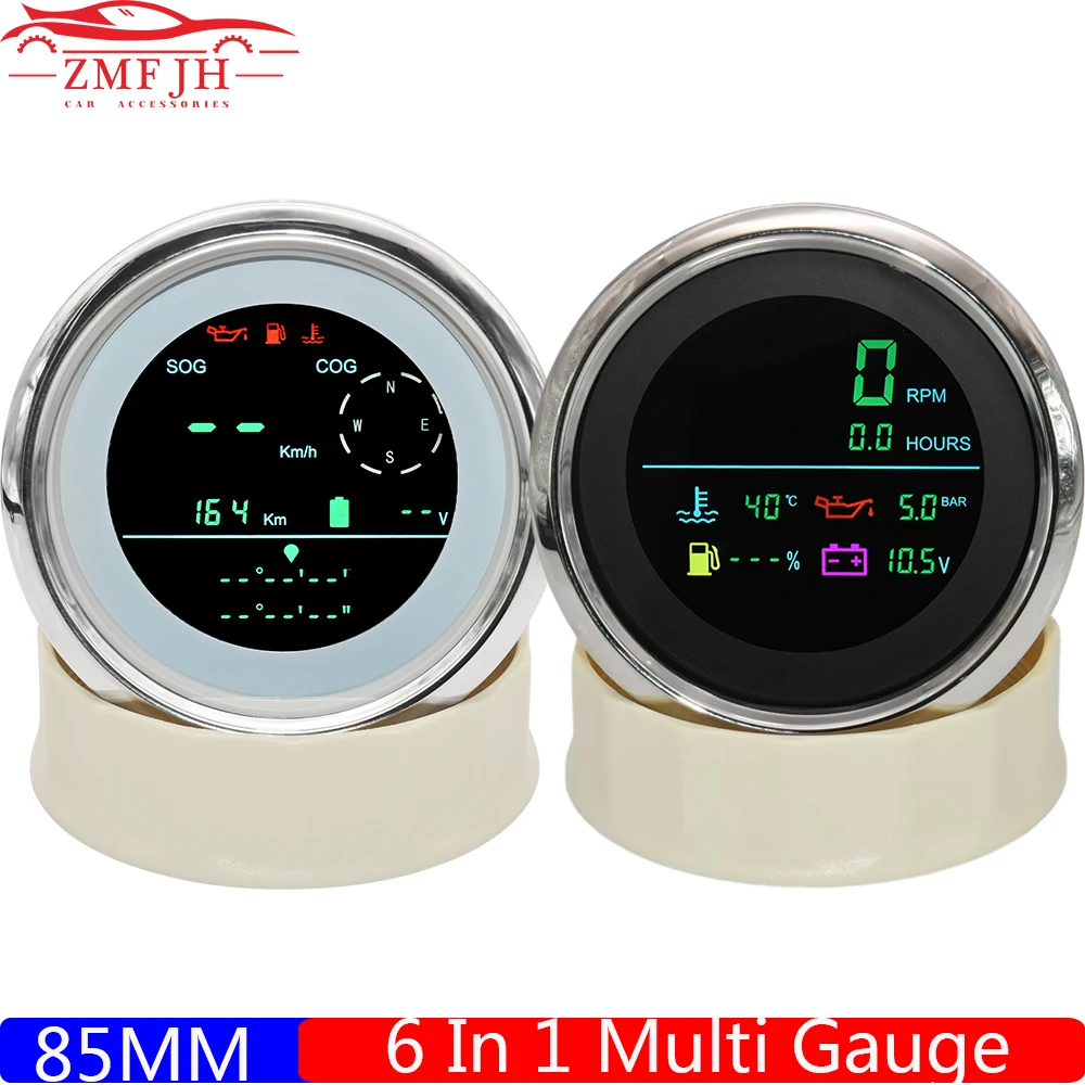 

85mm Gauge GPS Speedometer Odometer/Tachometer/Fuel Level/Water Temperature Meter/Oil Pressure/Voltmeter for Boat Car 9-32V