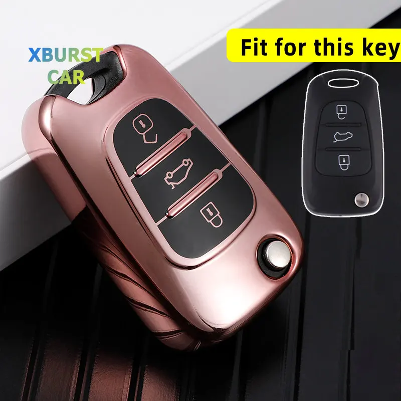 For Hyundai Elantra Accent I20 I30 Ix20 Ix35 for Kia Sportage Rio 3 Soul Optima Ceed Pro K5 K2 Pride TPU Car Key Case Cover Fob