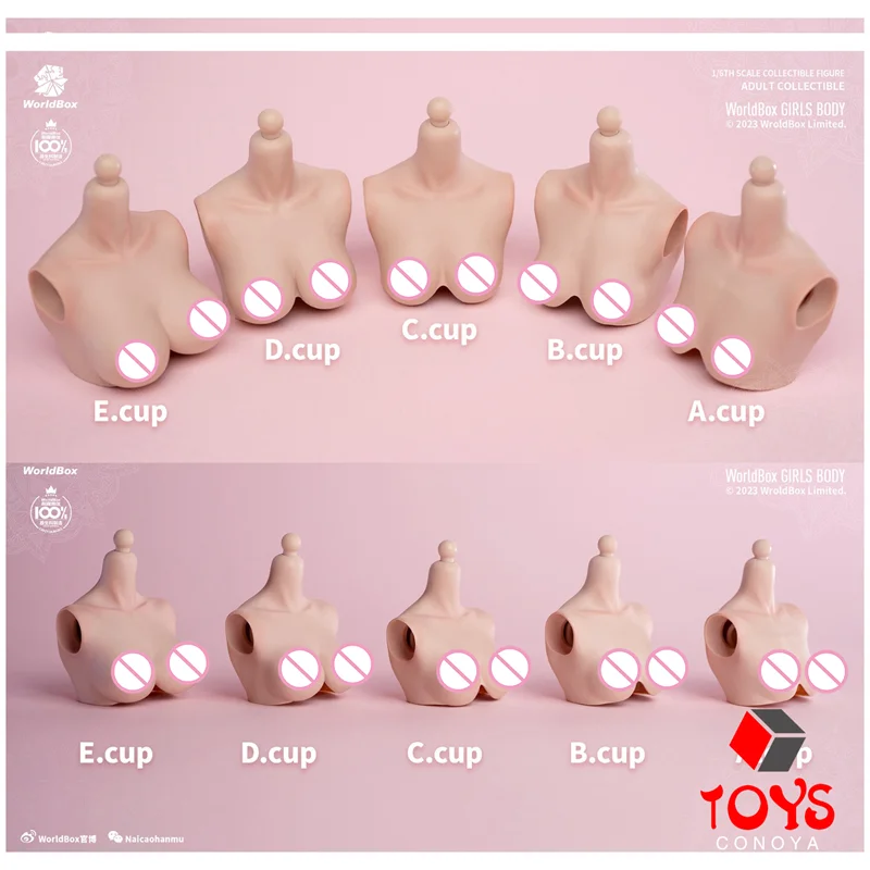 Worldbox 1/6 Female D Cup E Cup Breast Big Bust Replacement Accessories Model Fit AT201 AT202 AT203 Action Figure Body