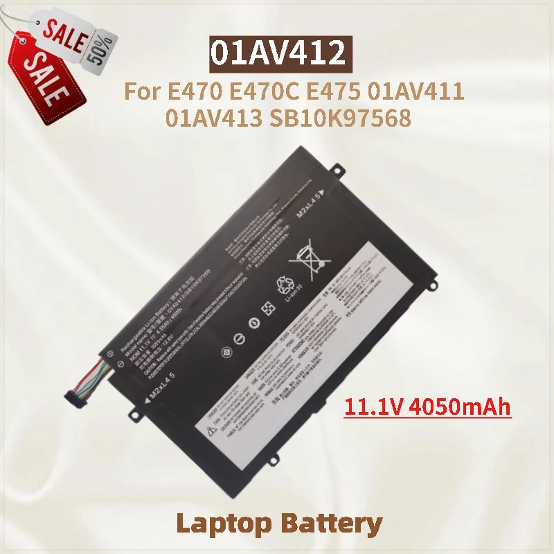 

Brand New High Quality 01AV412 Laptop Battery 11.1V 4050mAh For Lenovo E470 E470C E475 01AV411 01AV413 SB10K97568