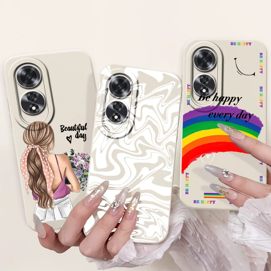 For Oppo A60 4G CPH2631 Case Cover Oppo A80 CPH2631 Soft Silicone TPU Flower Butterfly Girly Fashion Painting OppoA60 5G  Funda