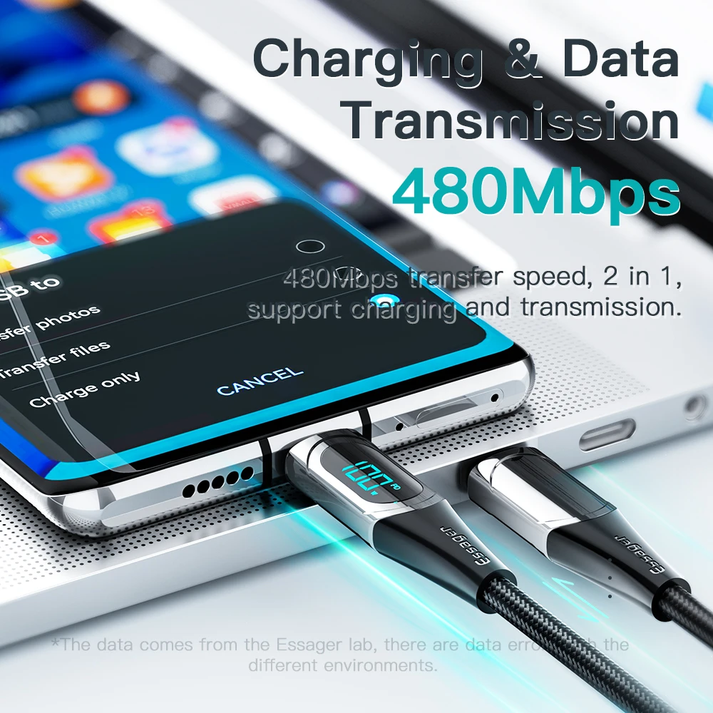 Essager Cable USB-C 100W PD Carga Rápida MacBook iPad - imagen 5