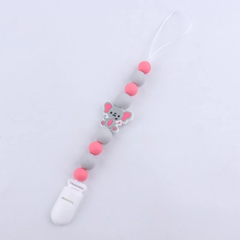 

J15U Baby Pacifier Clip Cartoon Animal Teether Pacifier Chain Baby Pacifier Holder