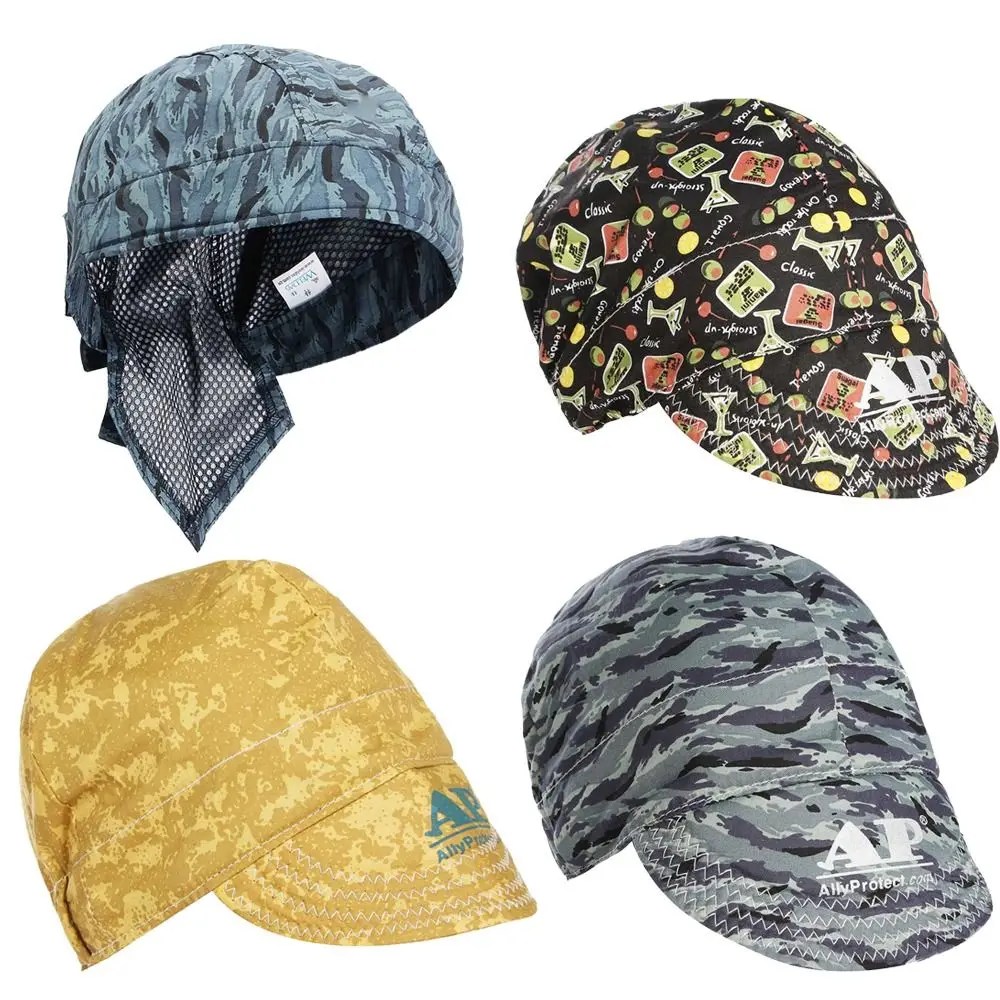 Elastic Anti-scalding Welding Hat Sweat Absorption Flame Resistant Welder Work Cap Head Protective Cover Welder Protection