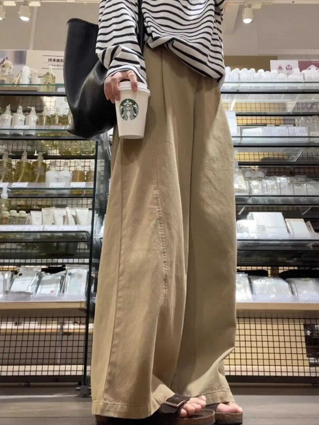 

Женские широкие брюки цвета хаки с высокой талией, свободные повседневные брюки, весна 2026, новинка, прямой крой, комфортные джинсы с эффектом похудения