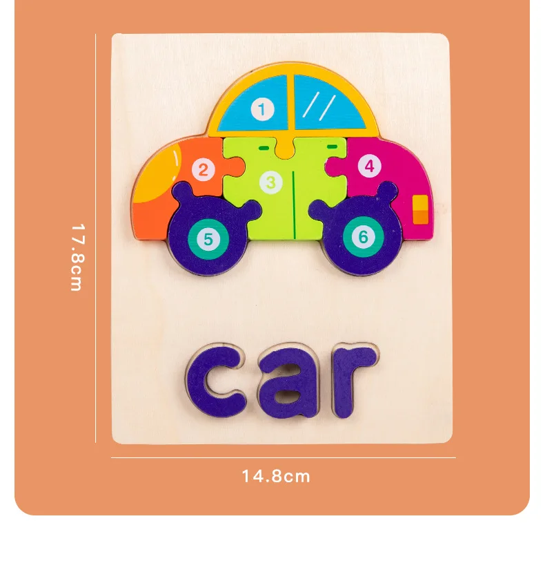 الأطفال خشبية الكرتون الحيوان ثلاثي الأبعاد لغز الطفل التعليم المبكر سماكة لغز اللبنات لعبة هدية