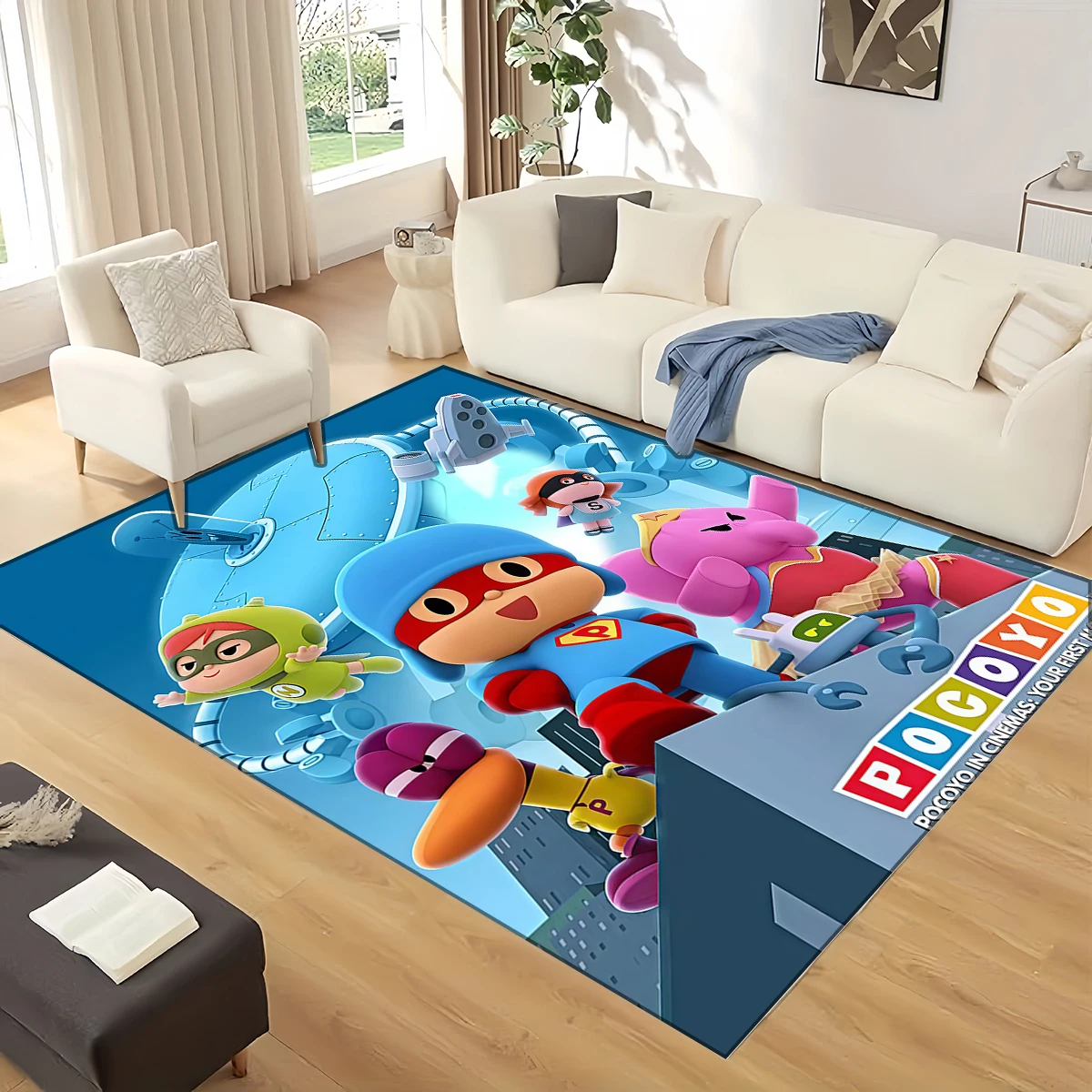 HD Fun P-Pocoyo Cartoon Elly Pato Carpet Rug for Home Living Room Bedroom Sofa Doormat Decor,kids Play Non-slip Floor Mat