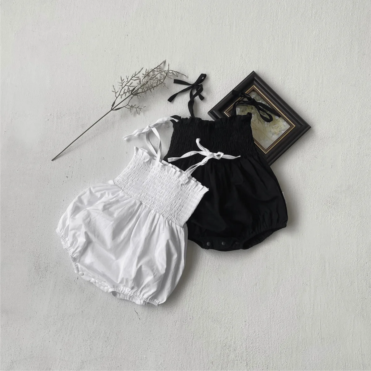 2026 Summer New Baby Girl Sleeveless Sling Bodysuit Cute Infant Girl Solid Sweet Jumpsuit Cotton Newborn Toddler Clothes 0-24M