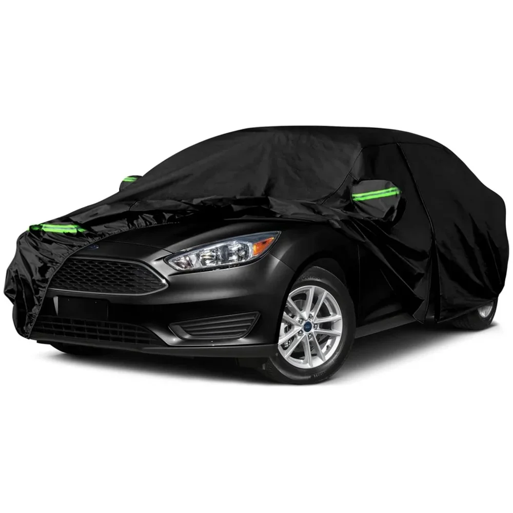 

Outdoor Waterproof Car Cover Custom For Ford Focus Sedan 1999-2025 UV Protection with Zipper Door Reflective Strip Storage Bag
