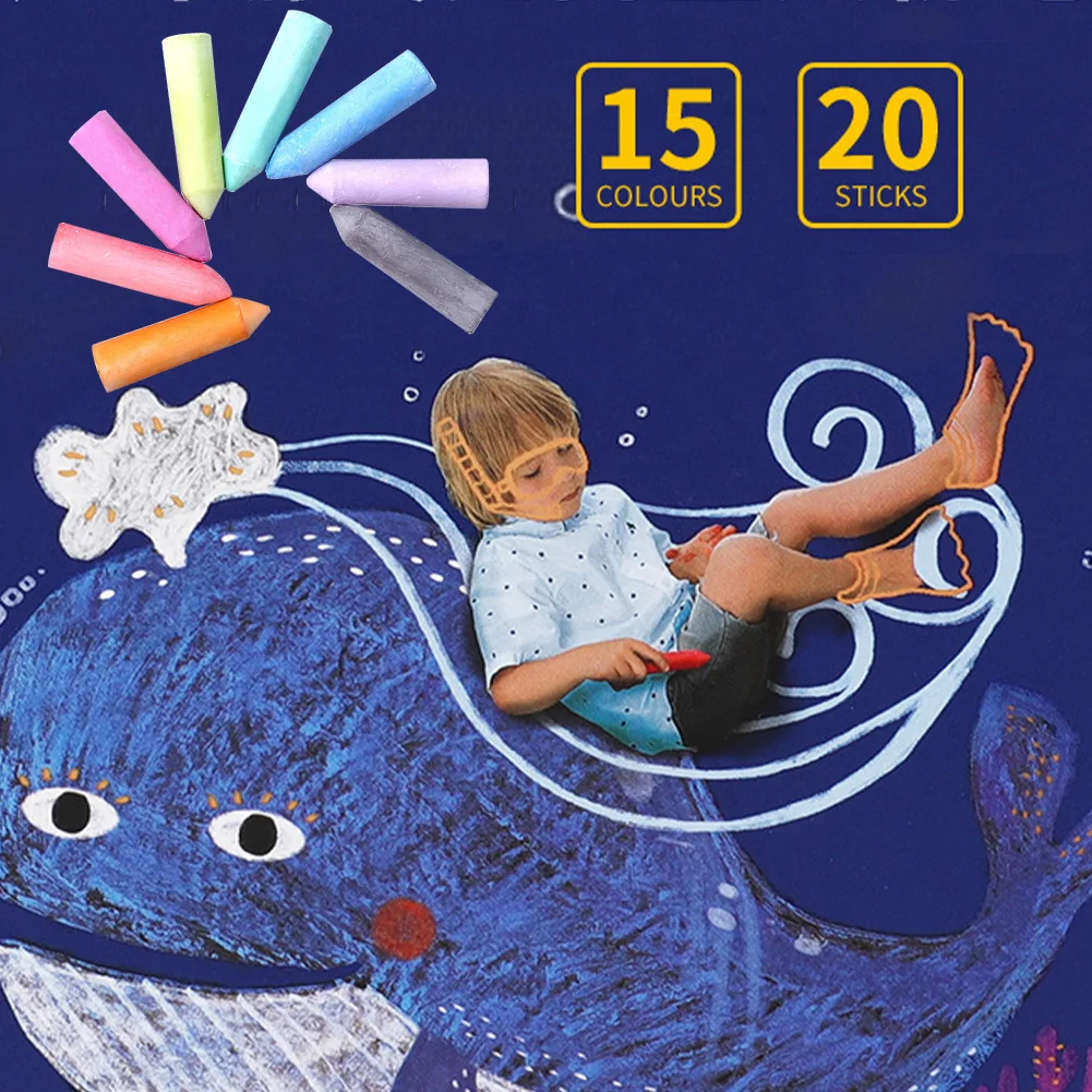 طباشير رصيف جامبو للأطفال ، ملعب غبار ، ألعاب تعليمية ، ممر خارجي ، أدوات مكتبية مدرسية ، هدايا للأطفال ، 20 ×