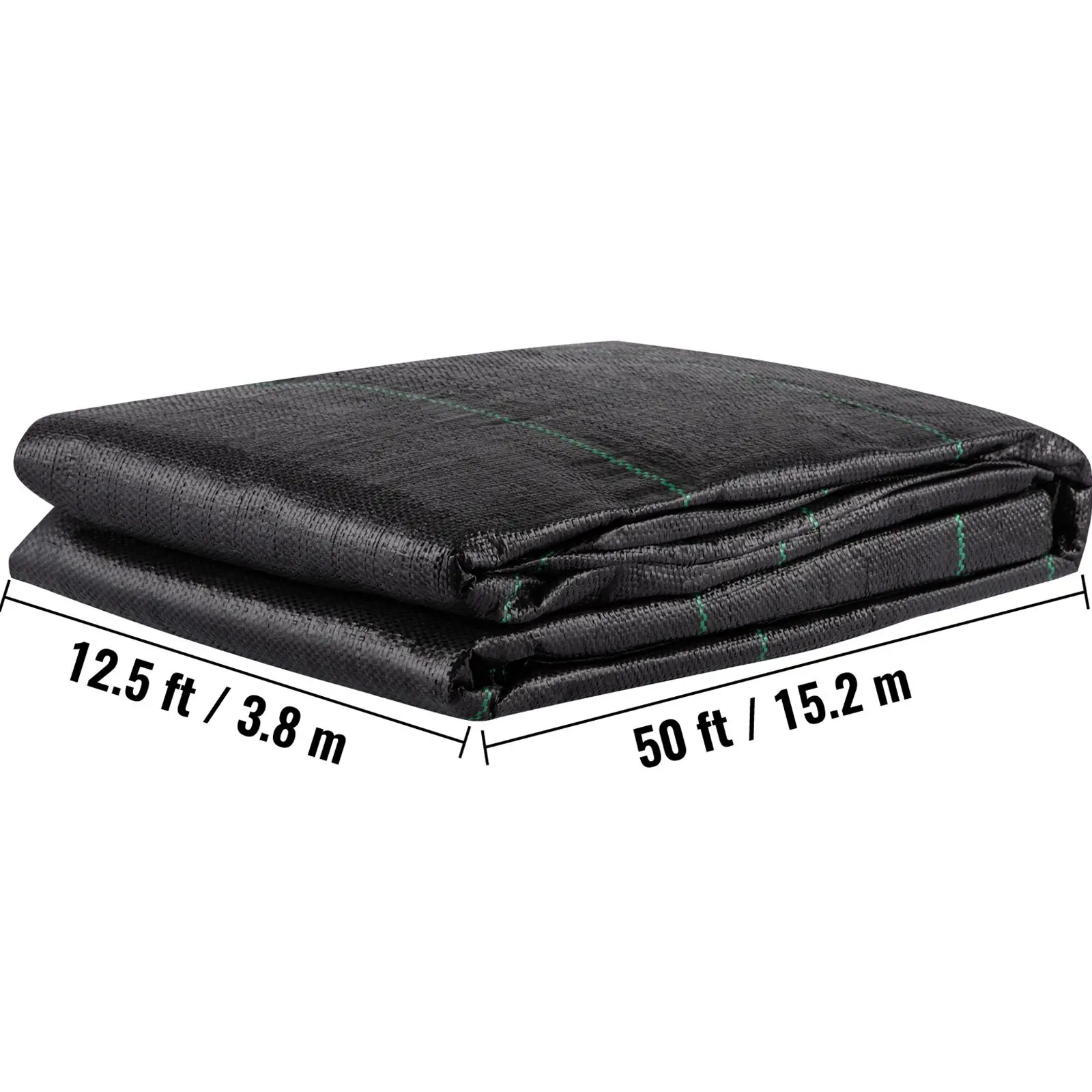 Geotextile Fabric, 12.5 x 50 ft 3.5oz Woven PP Driveway Drain Cloth with 600lbs Tensile Strength, Heavy Duty Underlayment for Soil Stabilization, Landscaping, Weed Barrier, 12.5FT50FT-3.5OZ, Bla
