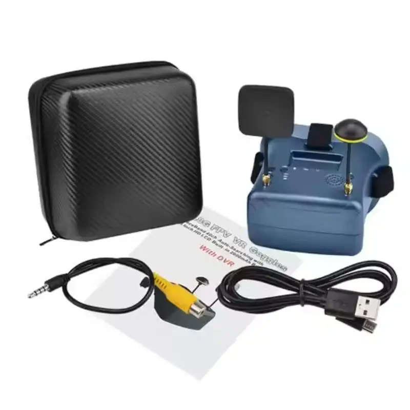 LS-008D 5,8 G FPV VR-Brille 40 CH mit 4,3-Zoll-LCD, 800 x 480 Auflösung, eingebauter Akku mit DVR für RC-Rennflugzeugübertragung