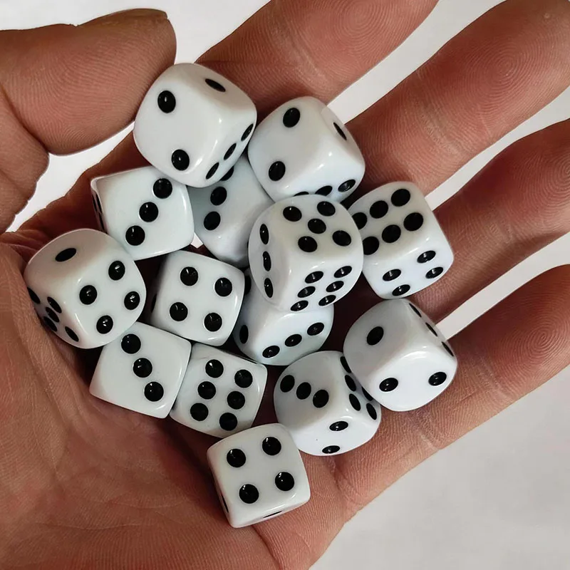 Juego de dados blancos, accesorios para juegos de mesa, 19mm, 10 unidades por juego