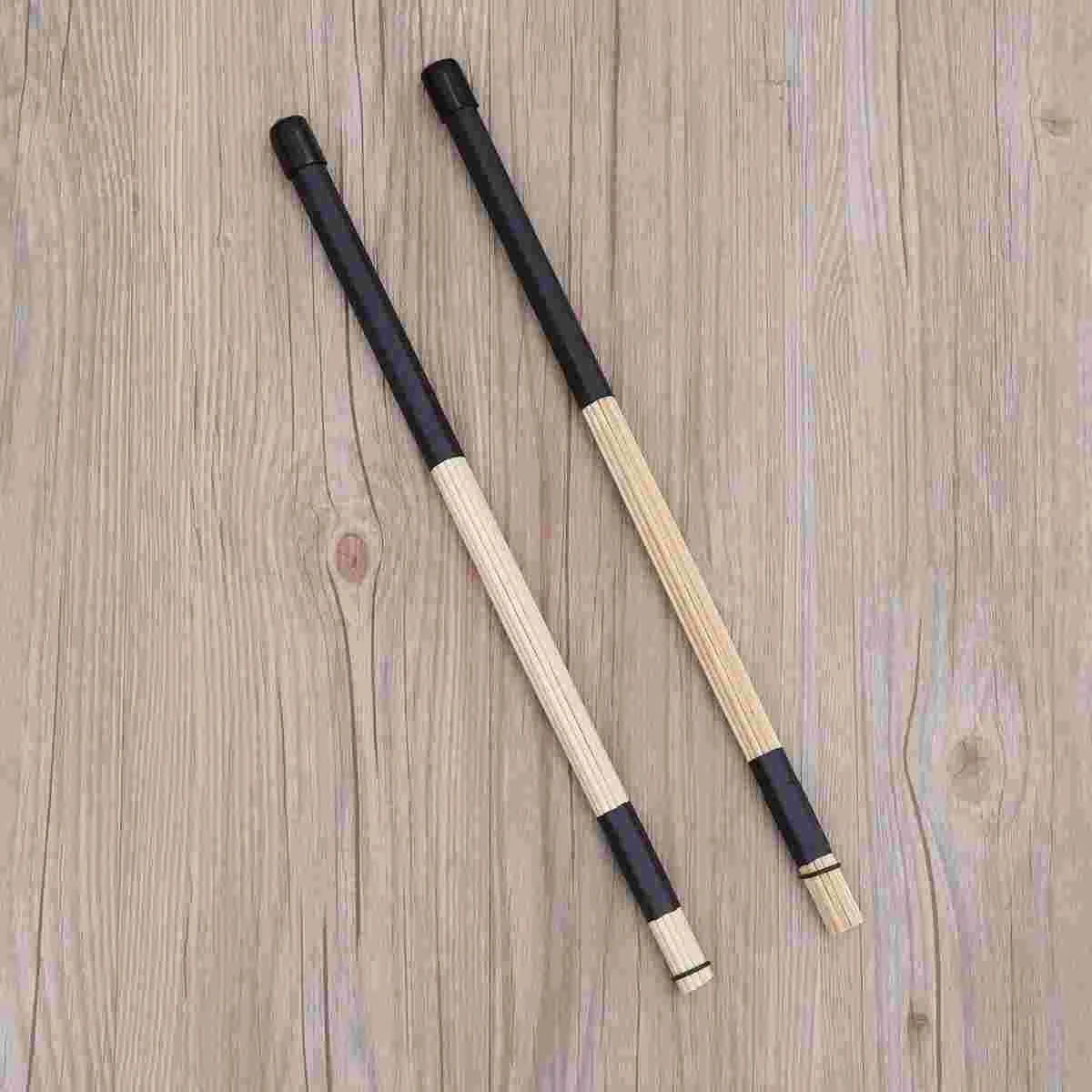 

Pair of 40CM Bamboo Rod Drum Sticks for Jazz Folk Music (Black) Bamboo drum Jazz drum brush Drum brush sticks