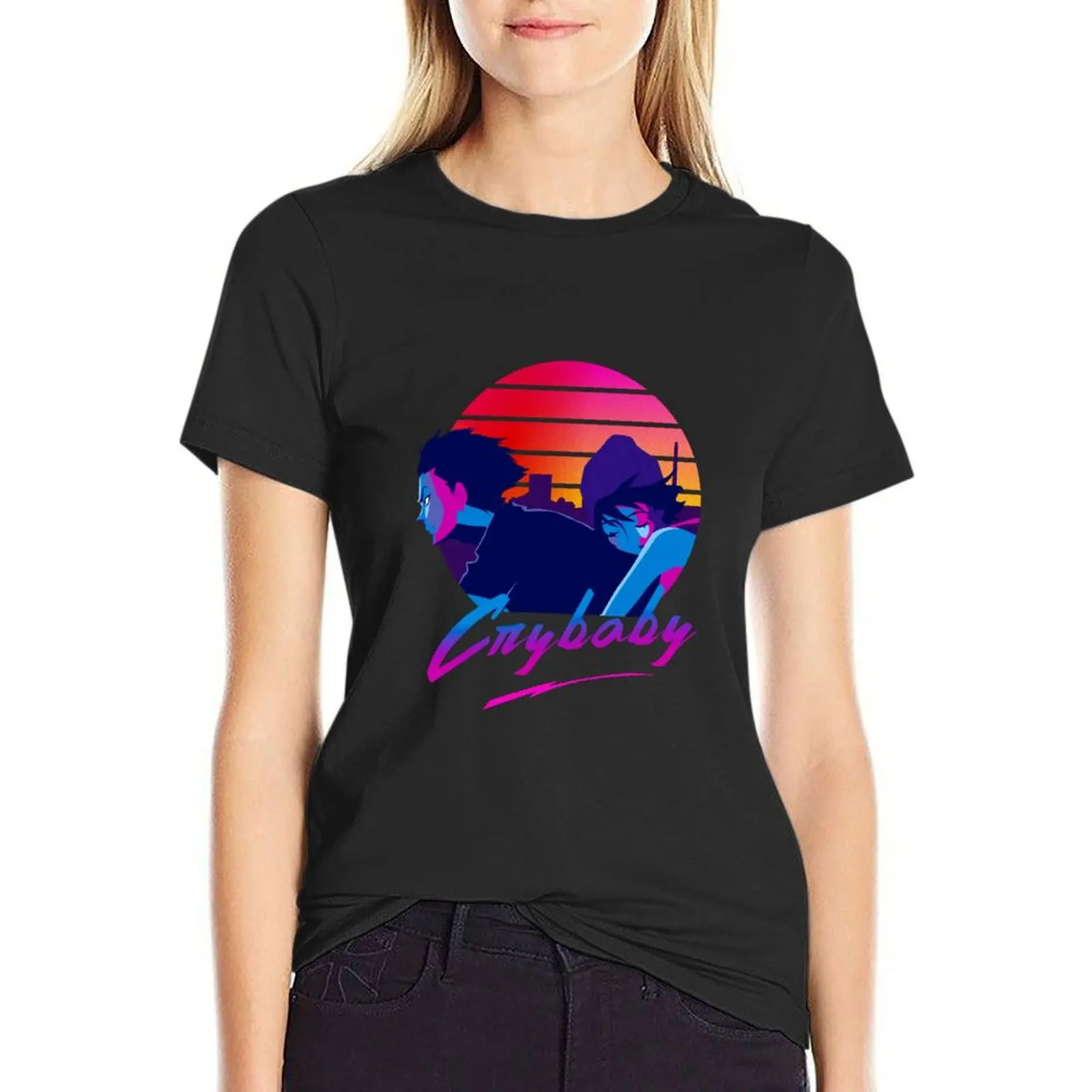 Crybaby T-Shirt sports fans plus size tops Short sleeve tee oversized workout shirts for Women