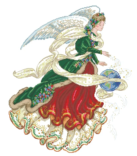 winter flag embroidery Counted Cross Stitch Kit  Christmas Dim 8476 Glory Angel 48-56