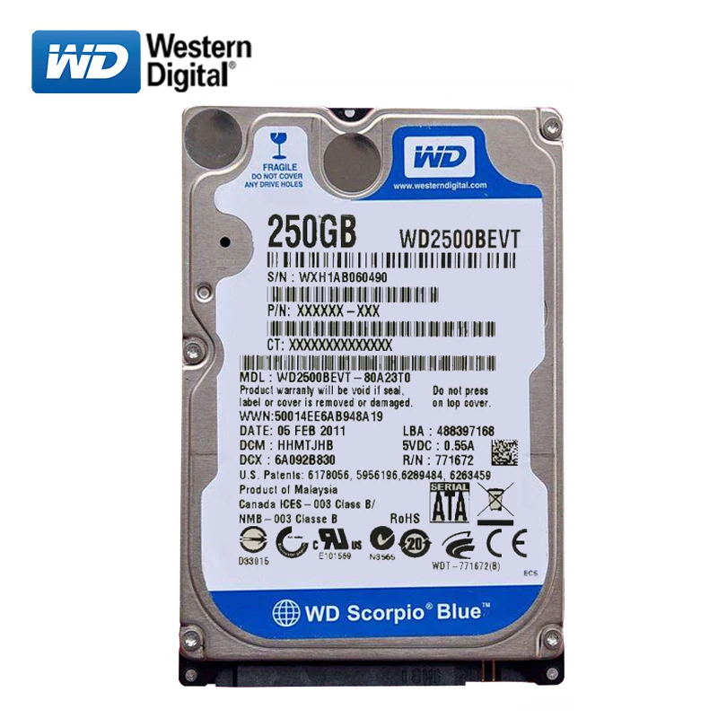 LS Western Digital disco rígido para laptop, original, built-in HDD, SATA, 8-16M, 5400-7200RPM, 2.5 \