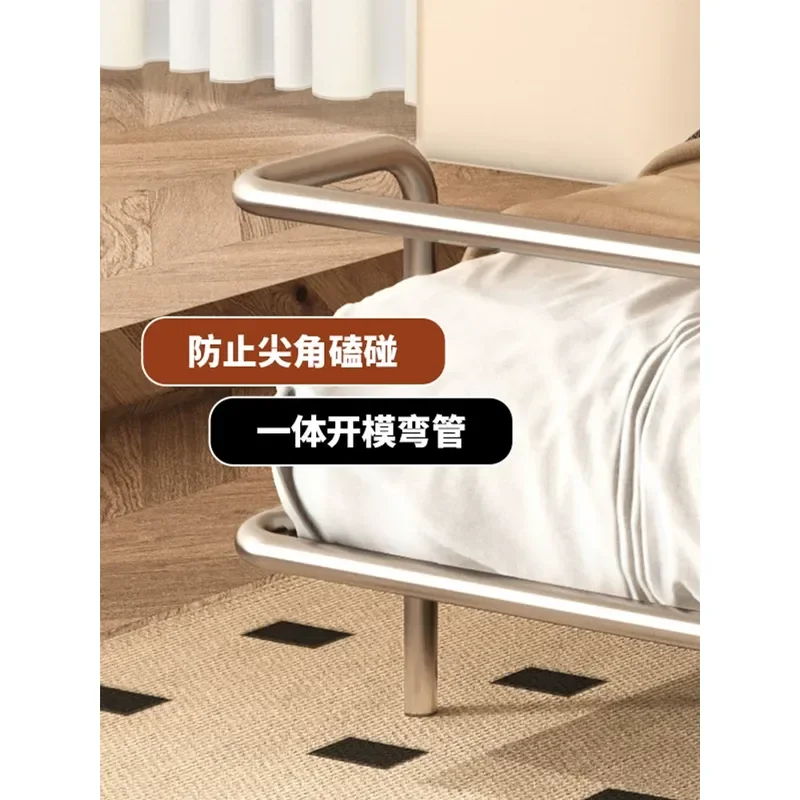 Modern Memphis Style Bedroom Furniture Premium Stainless Steel Bed for Kids Room Contemporary Design Durable Metal Frame