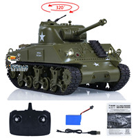 Heng Long RC Tank Infrared Combating 1/30 Scale RC Battle Tank Plastic Model Sherman M4A3 3841-01 2.4G Remote Control Toy