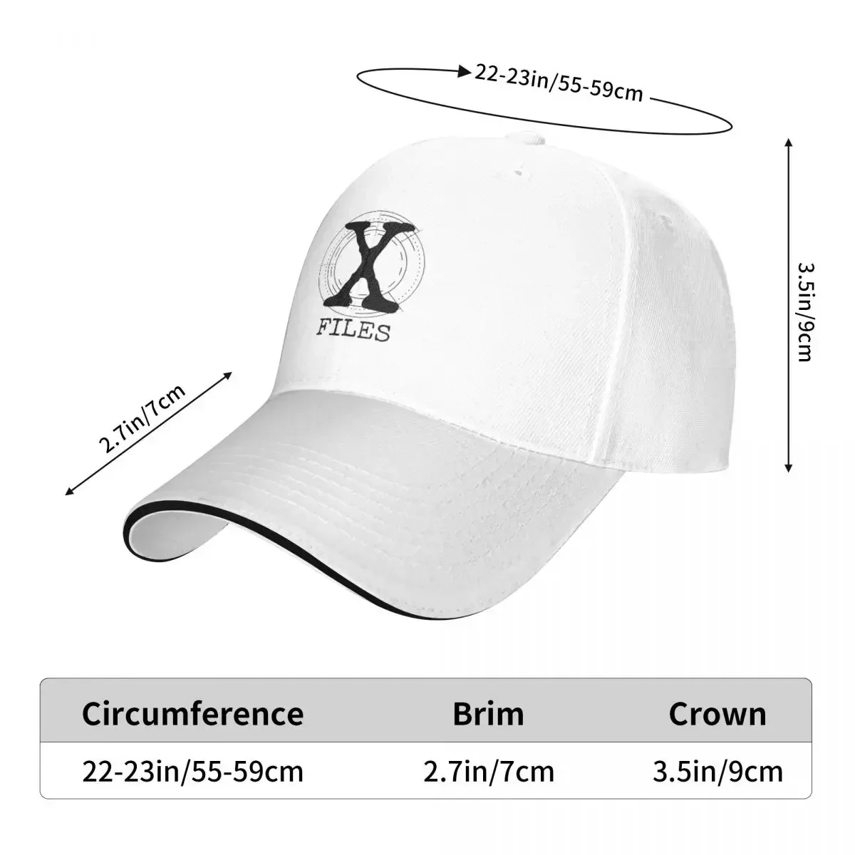 X Files X Baseball Caps Snapback Fashion Baseball Hats Breathable Casual Outdoor Unisex Polychromatic Customizable