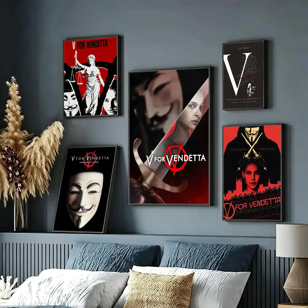 movie V for Vendetta Poster Wall Posters Art Print HD Print Self-Adhesive Waterproof Wall Stickers Room Decoration