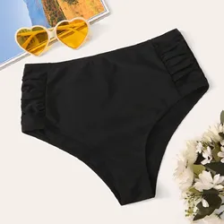 Women Bikini Bottoms Swimming Suit Retro Solid Swim Shorts Women Swimwear Bathing Suit Beach Swim High Waist Briefs