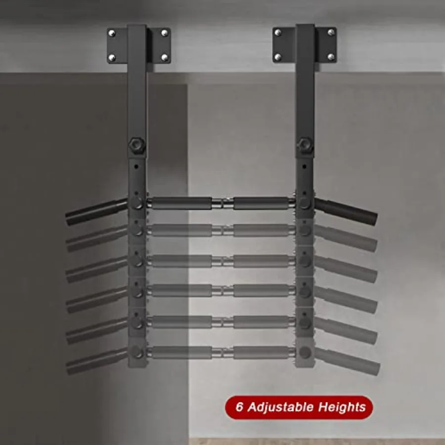 Wall Mount Pull Up Bar for Home Gym, Steel, Black, Heavy-Duty Joist Beam Rafter Mount with Punching Bag Hanger view 4