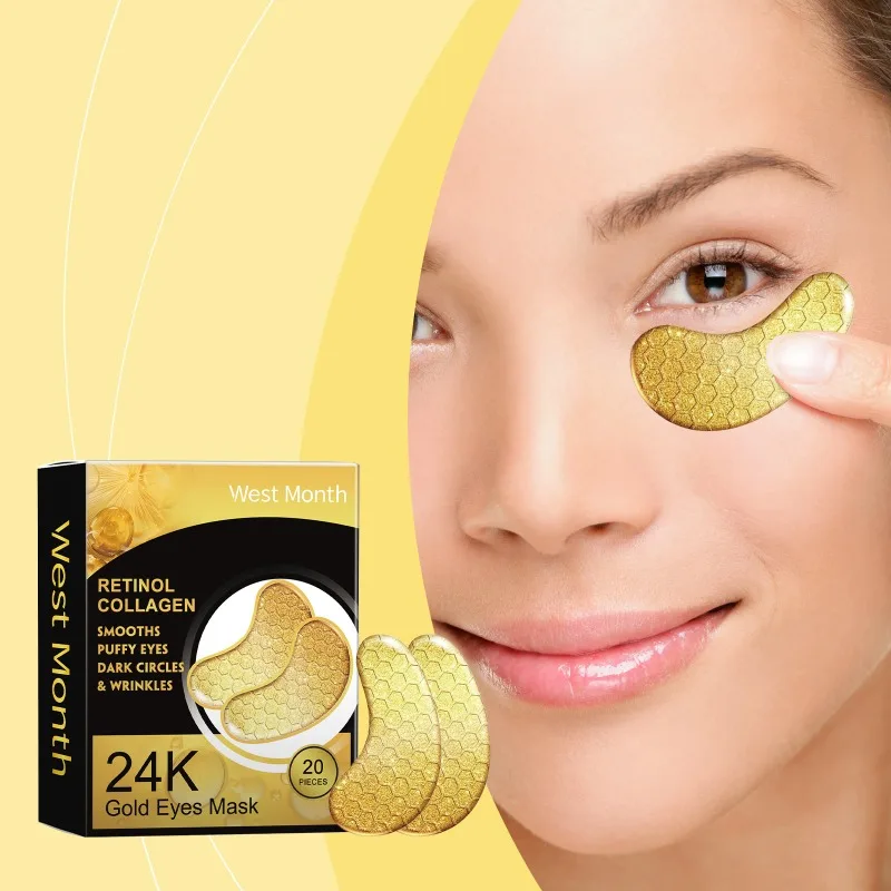 Gold Eye Mask Anti-aging Fading Dark Circles Eye Bags Anti-Wrinkle Moisturizing Crystal Collagen Soft Eye Area Mask Skin Care